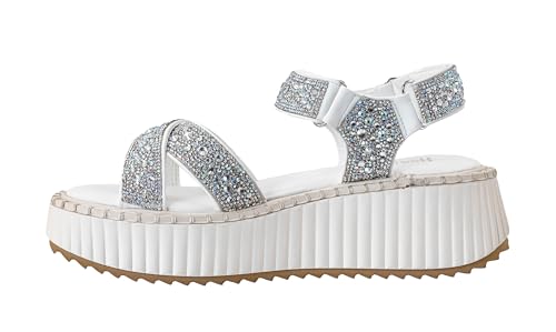 Corkys Footwear Women's Total Catch Sandals: Criss-Cross Style Straps with 1.75-Inch Platform and Secure Hook And Loop Ankle Closure for Comfort and Fashion