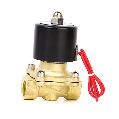 HOSEMART AC220V 1/2" Copper Coil Brass Electric Solenoid Valve Water Air Fuels Gas Normal Closed
