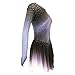 ZYDANC Gray,M,Women's Girls' Ice Skating Dance Costume Figure Skating Competition Dresses Long Sleeves Training Skating Wears