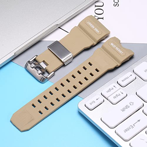 Image of Resin Replacement Watch Band Compatible with Casio GWG1000 GWG-1000GB Men's Sport Waterproof Watch Strap