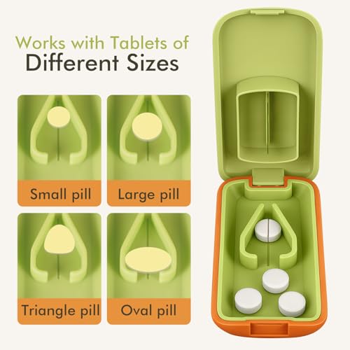 Image of JohnBee Pill Cutter - Sharp & Durable Silicone Pill Splitter, Non-Slip Base, Portable Tablet Cutter for Daily Medication, Vitamins & Supplements. Designed for Swallowing Difficulties & Pets (Green) | Sharp & Durable Silicone Pill Splitter, Non-Slip Base, Portable Tablet Cutter, For Swallowing Difficulties & Pets