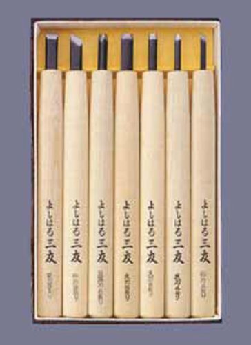 7 Pcs Y-7 The Highest Grade Steel With Special Make Yoshiharu Mitomo Chisel Paper Treasuring (Japan Import) #TOP2
