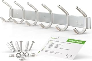 Homephix Coat Hooks for Wall - Stainless Steel Wall Hooks - Multipurpose Heavy Duty Coat Hooks Wall Mounted - Wall Hanger and Clothes Hooks with Fittings Included