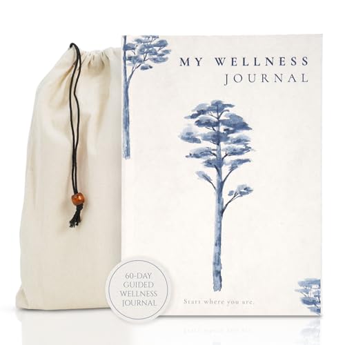 Image of 60-Day Guided Journal - Undated Wellness & Gratitude Planner - Daily Reflection Prompts, Habit Tracker, Mood Tracker - A5 Hardcover, 130 GSM Paper - A Thoughtful Gift for Mindful Living (Blue)