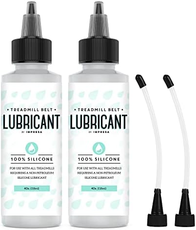 IMPRESA Silicone Treadmill Belt Lubricant - 2 Pack, 4 Fl Oz - Twist-Top Application for Liquid Silicone Lubricant - Noise Reduction for Treadmill Maintenance
