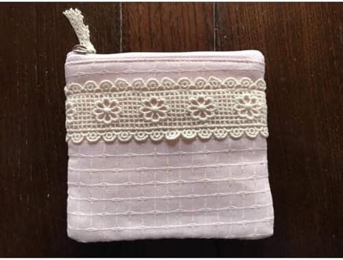 Vivienne WK1935D1 Mini Tissue Case & Pouch, 3.9 x 4.7 inches (10 x 12 cm), Pink, Fioristic Series, Pocket Tissues, Lace, Embroidery, Trinket Bag image 5