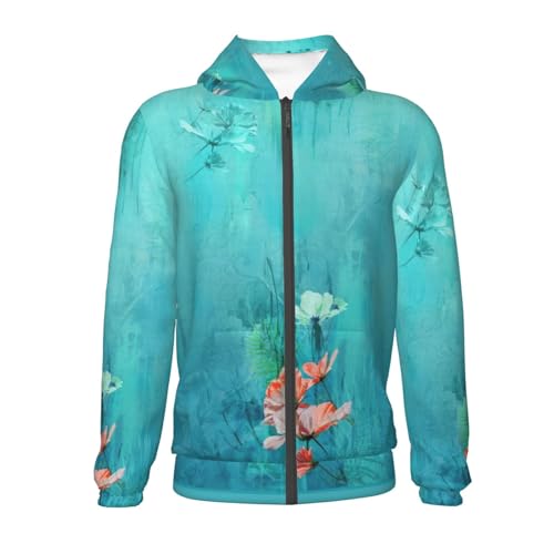 Flowers in Water Kid Hoodies Boys Zip Up Sweatshirts Girls Pullover with Pocket2