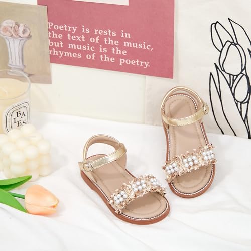 Image of GINFIVE Toddler Girls Sandals Little Girls Kids Summer Shoes Toddler Sandals
