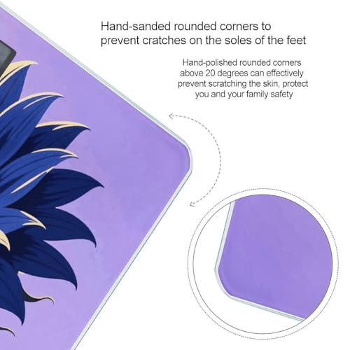 Báscula digital de baño con diseño girasol azul oscuro miniatura 4