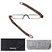 Produktbild TOPSTARONLINE unisex einzigartige Design ultraleichten Klapp schlanken unzerbrechlich TR90 Stiftclip tragbar Mini Lesebrille (+3.0, braun(Metallrahmen))