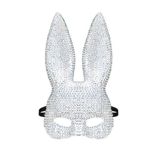 Máscara facial realista de conejo portátil para adultos, para Halloween, Navidad, carnaval, fiesta de disfraces