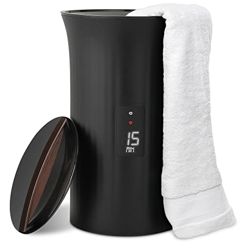 LiveFine Towel Warmer | Large Bucket Style Luxury Heater with LED Display, Adjustable Timer, Auto Shut-Off | Fits Up to Two 40” x 70” Oversized Bath Sheet Towels