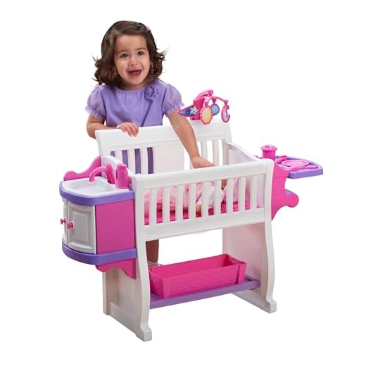 American Plastic Toys Kids’ My Very Own Nursery Baby Doll Playset, Made in USA, Doll Furniture, Crib, Feeding Station, Learn to Nurture and Care, Durable and BPA-Free Plastic, for Children Ages 2+