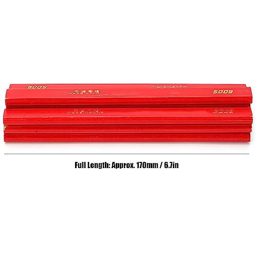 10 lápices carpintero octagonales rojos 170 mm miniatura 5