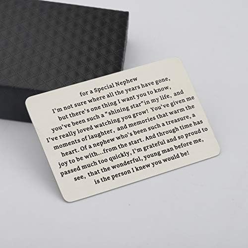 Nephew Gift For A Special Nephew Engraved Wallet Insert Graduation Card