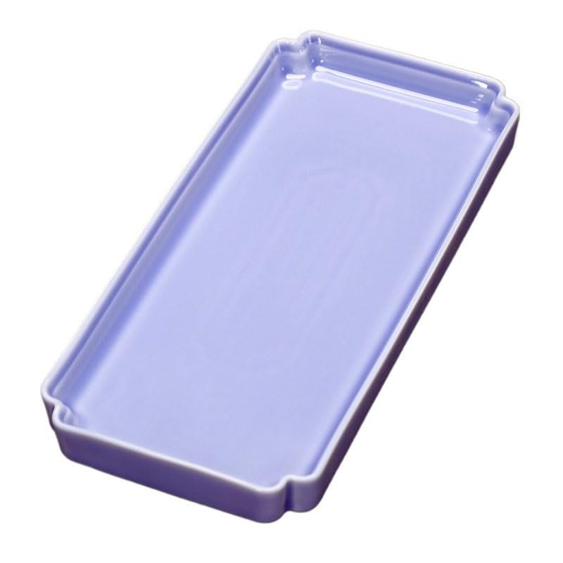 Bandeja Bandeja de cerámica de Estilo Chino, Bandeja Rectangular for merienda de té de la Tarde, Bandeja for Pastel y Fruta, Bandeja for refrigerios Organizador De Escritorio(D)