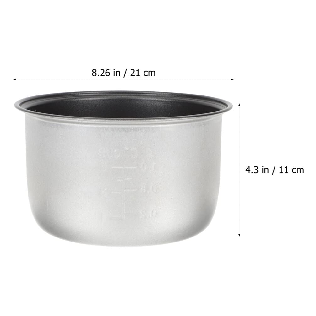 Ipetboom Stainless Steel Cookware Rice Cooker Inner Pot Rice Cooker Liner Nonstick Rice Cooking Container Caking Baking Pan Rice Makers Accessories for Rice Maker Cooker 3L Rice Container