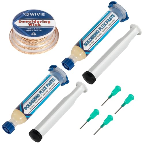 WIVIE Lot de 2 paquets de flux de pâte à souder sans plomb et 2,5 mm - Pas de nettoyage...