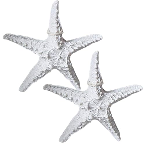 Étoile de mer de 22 cm lot de 2 objets décoratifs muraux en résine blanche pour salle de bain