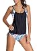 Papaya Wear Womens Stripes Lined Double Up Tankini Two Piece Swimwear Set