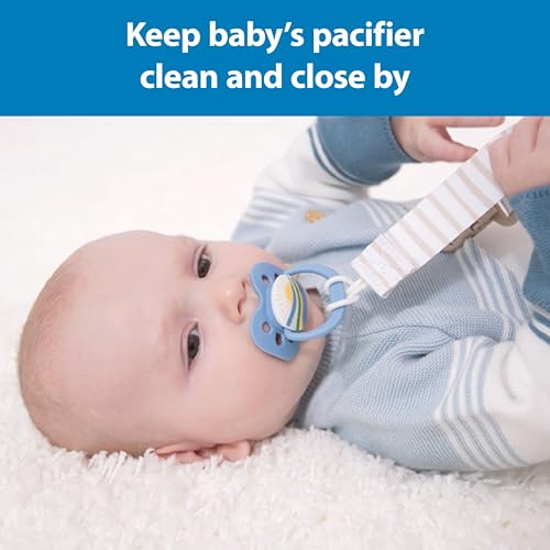 Dr. Brown's Fabric Pacifier Clips, Dots/Stripes, 0-18 Months, 2-Pack - image 2
