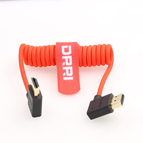 DRRI 8K HDMI Left Angle to Right Angle HDMI 2.1 High-Speed Braided Cable for Canon C100 C300 C500Z Cam E2 S6 Nikon Z9 to Atomos Ninja V / BM5 Monitor