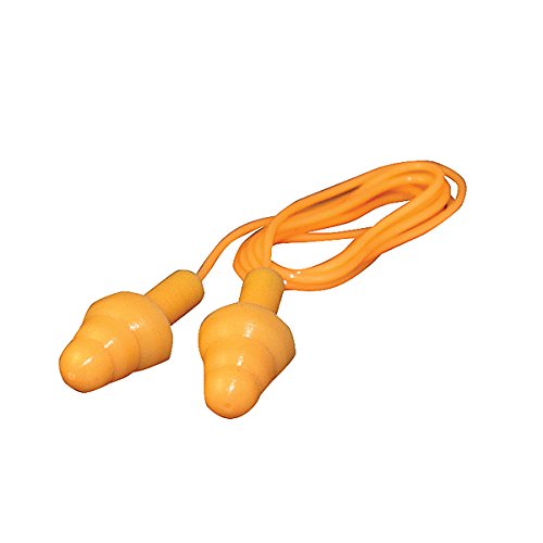 Ironwear 1725 Reusable 29-Decibel Silicone Ear Plugs with PE Safety Cord, Orange, Box of 100 Pairs