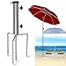 Produktbild ENAIAH Sonnenschirmständer mit Rasendorn, Rasendorn Abnehmbar Einstellbar Robuster Bodenanker fur Sonnenschirm aus Metall, Erdspieß Sonnenschirm im Freien Für Strand Wiese Garten.