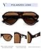 VANLINKER Retro Aviator Polarized Sunglasses for Men Women Trendy 70s Vintage Plastic Frame Sun Glasses VL9750 Black+Brown Tortoise