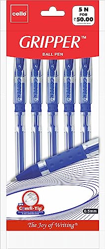 Cello Gripper-1 Ball Pen, Blue - Pack of 5