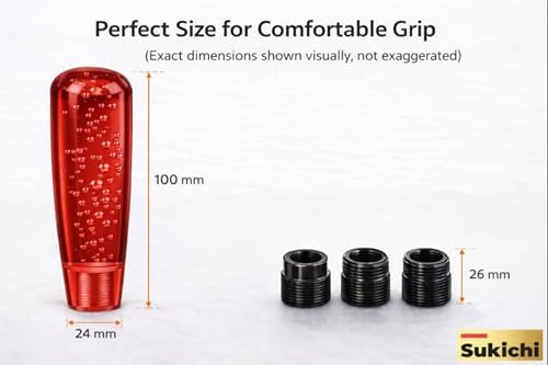 Image of Medirich Lifesciences Sukichi 10 cm Premium Car Gear Knob | Universal Fit with Screw Adapters | Stylish Bubble Design Gear Shift Knob | Easy 2-Minute Installation | Interior Custom Accessory