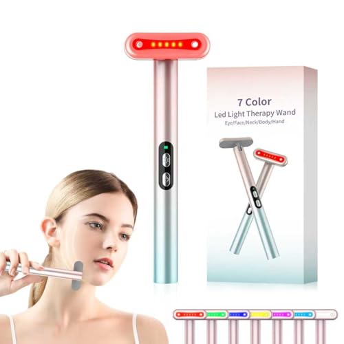 Red-Light-TherapyFace Massager for Skin CareLed Facial Light Therapy 7 Colors Eye Beauty Wand