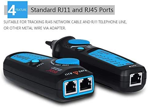 FWT81 Cable Tracker RJ45 RJ11 Telephone Wire Network LAN TV Electric Line Finder Tester with AVD06 Voltage Tester