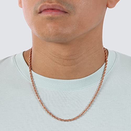 Verona Jewelers Gold chain Plated Stainless Steel chain 2-5MM Diamond Cut Twisted Style Rope Chain-Braided Chain,3