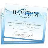 Baptism Certificates for Church, 25 Baby Dedication Certificates Paper, 8x10 Inch Baby Baptismal Award Christening Recognition Gifts for Girls Boys, Baptism Shower Party Supplies & Decorations -02