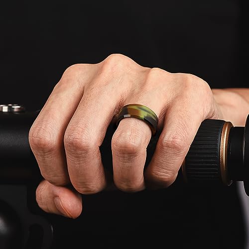 Egnaro Anel de silicone masculino, design ergonômico respirável de arco interno, aliança de casament