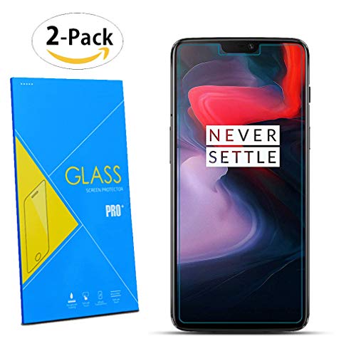 [2 Pack] OnePlus 6 6.28" 2018 Screen Protector - Tempered Glasses Screen Guard Protector FILM For OnePlus 6