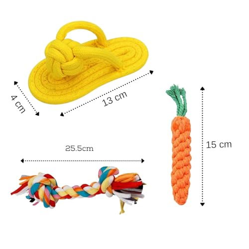 Image of Dog Rope Toys for Large /Medium Aggressive Chewers Tough Rope Chew Toy with Easy Hold Handle, Indestructible Natural Cotton Tug Rope (Rope Dog Toy Set - 3)