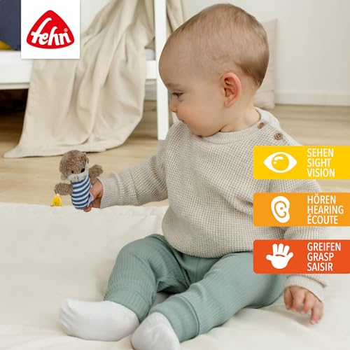 Mini-Rassel Otter – Mini-Greifling zum Rasseln, Fühlen, Spielen mit kuschelweichem Stoff-Tier – ein treuer Begleiter für Babys und Kleinkinder ab 0+ Monaten