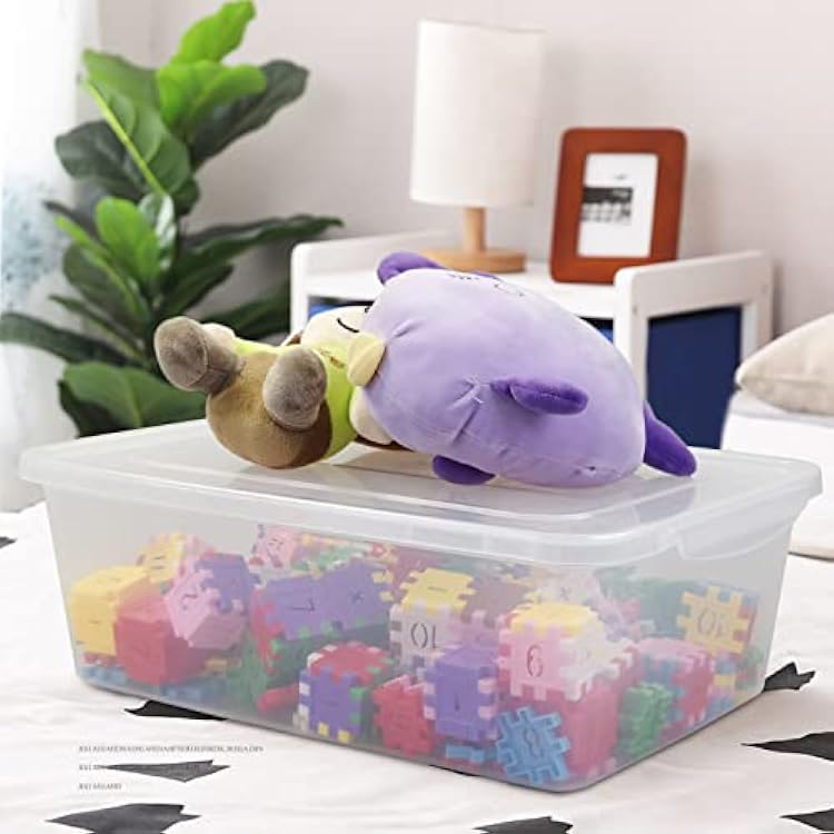 16 Quart Clear Storage Boxes, Plastic Storage Containers, 2 Packs