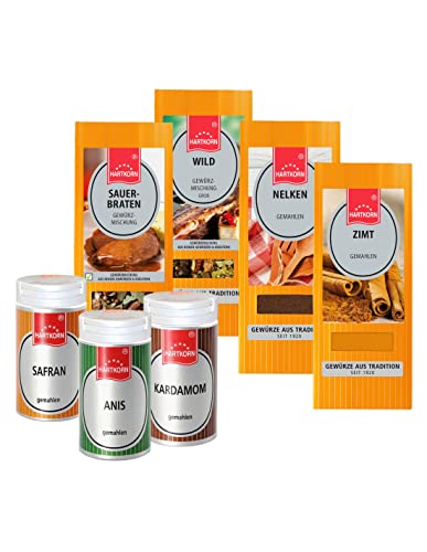 Hartkorn - Weihnachts- und Festtagsset (7-teilig) Sauerbratengewürz, Nelken gemahlen, Wildgewürz...