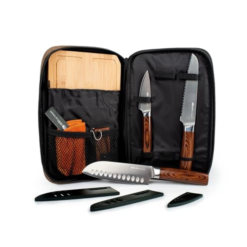 GSI Outdoors, Rakau Gourmet 3-Piece Camping Knife Set with Stainless Steel Blades and Waterproof...