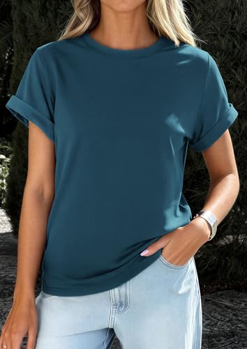 Image of PRETTYGARDEN Womens Summer Tops Short Sleeve Shirts