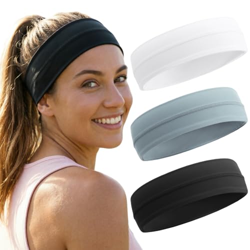 Image of DRESHOW Sport Headbands for Women Non-Slip Sweat Wicking Headband Cooling Sweatband for Outdoor Sports Unisex Workout Hair Bands for Running Fitness Yoga Cycling