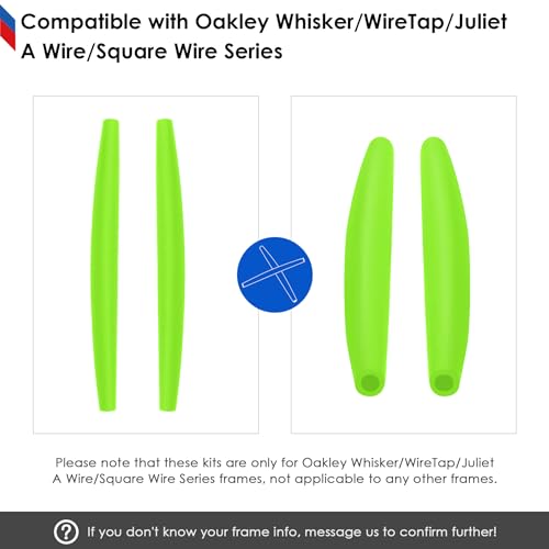 Image of BLAZERBUCK Replacement Temple Sleeves Ear Socks for Oakley Whisker /Juliet /A Wire Sunglass - Black + Green