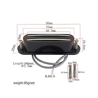 Alnicov 2 fils double micro Hot Rail Micro Humbucker guitare manche micro pour pièces de guitares électriques - Les Beatles, Paul McCartney, John Lennon, RIngo Starr, George Harrison Alnicov 2 fils double micro Hot Rail Micro Humbucker guitare manche micro pour pièces de guitares électriques – Image 7