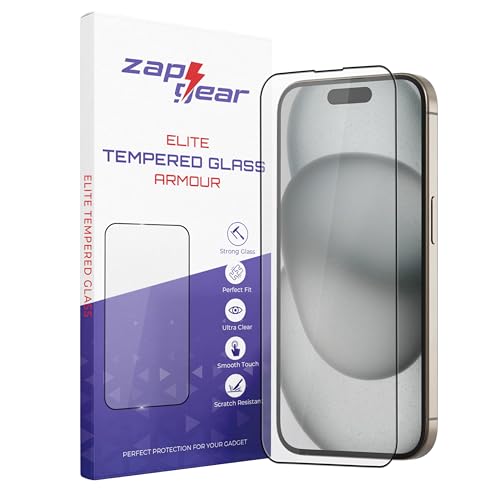 Image of Premium Tempered Glass for iPhone 15 Pro | Edge-to-Edge Protection | 9H Military Grade Hardness | Dynamic Island Compatible | Bubble-Free HD Clear Screen Protector