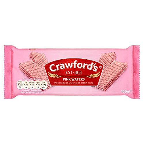 Crawford's Pink Wafers Biscuits 12 x 100g Packs (Bulk Buy
