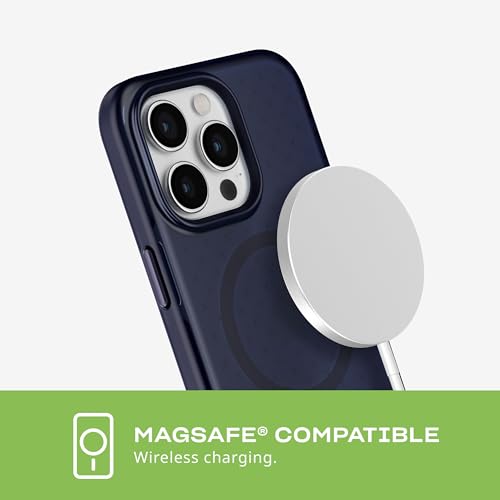 Image of Tech21 Evo Check case for iPhone 15 Pro Max - Compatible with MagSafe - Impact Protection Case - Midnight Blue