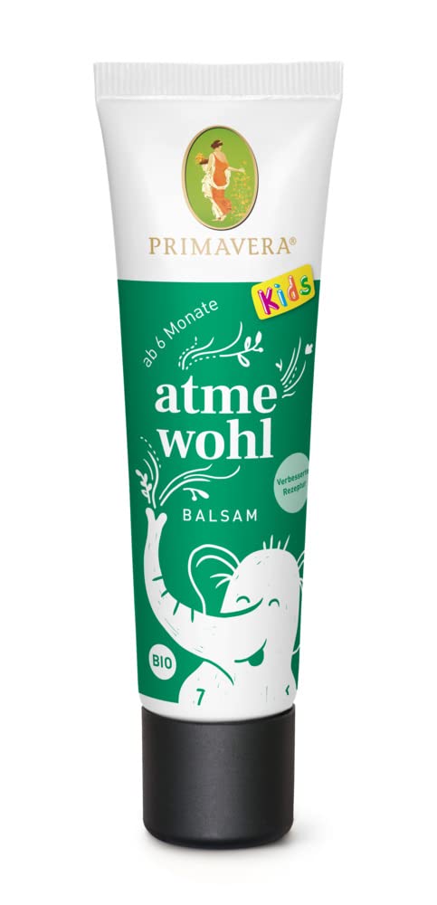 PRIMAVERA Atmewohl Baby & Kinder Balsam bio 30 ml - Thymian, Myrte und Cajeput - Aromatherapie, babymilde ätherische Öle - für Babys ab 6 Monaten
